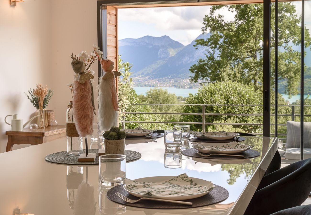 accommodation on Lake Annecy with large kitchen and lake view